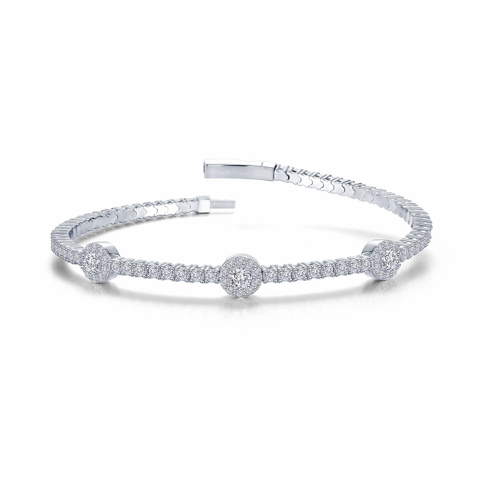2.90 CTW Halo Station Flexible Tennis Bracelet B0194CLP68