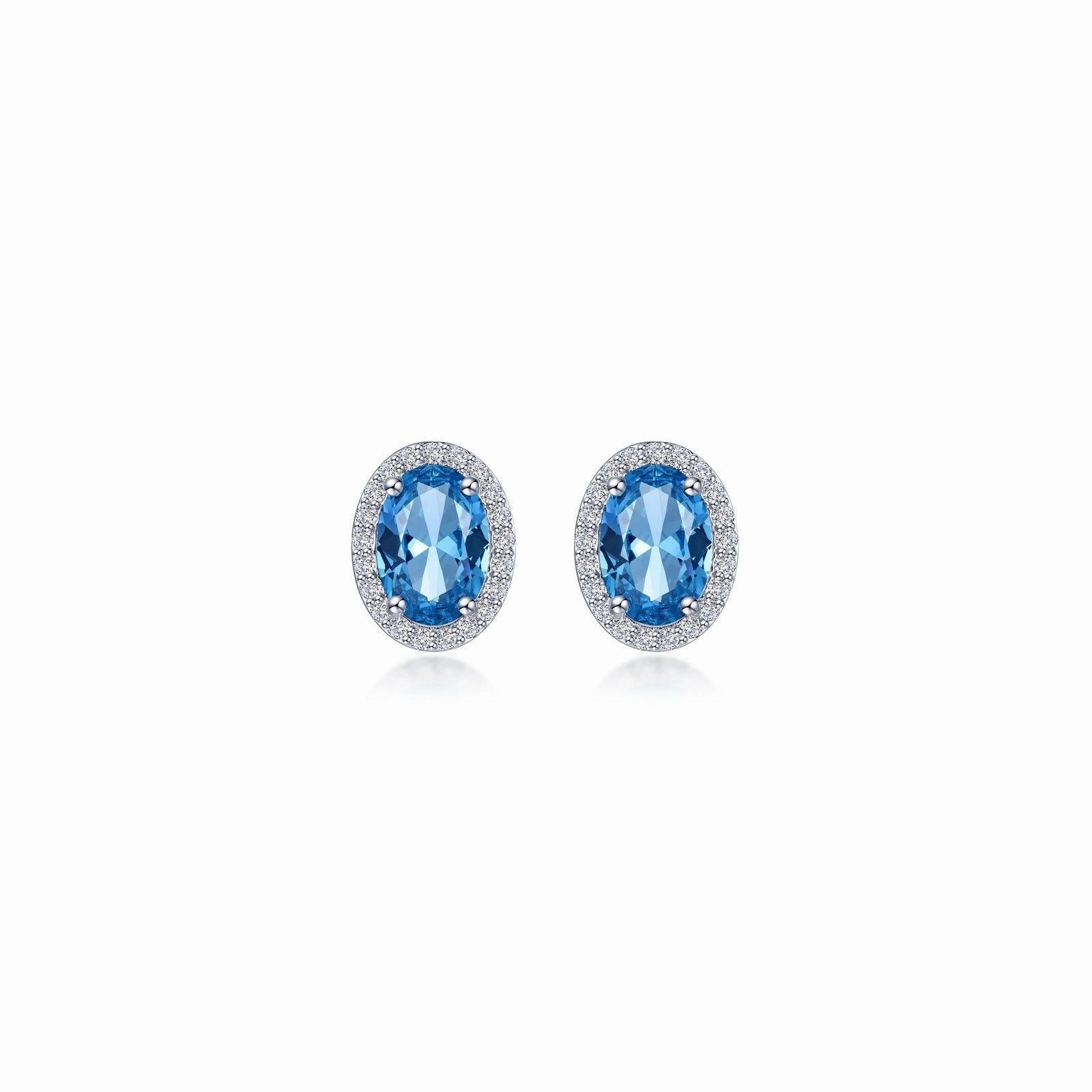 2.96 CTW Oval Halo Stud Earrings E0623AMP00