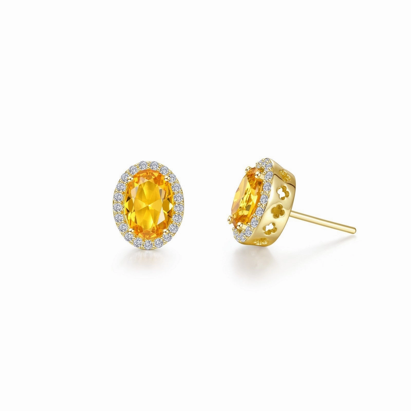 2.96 CTW Oval Halo Stud Earrings E0623BTP00