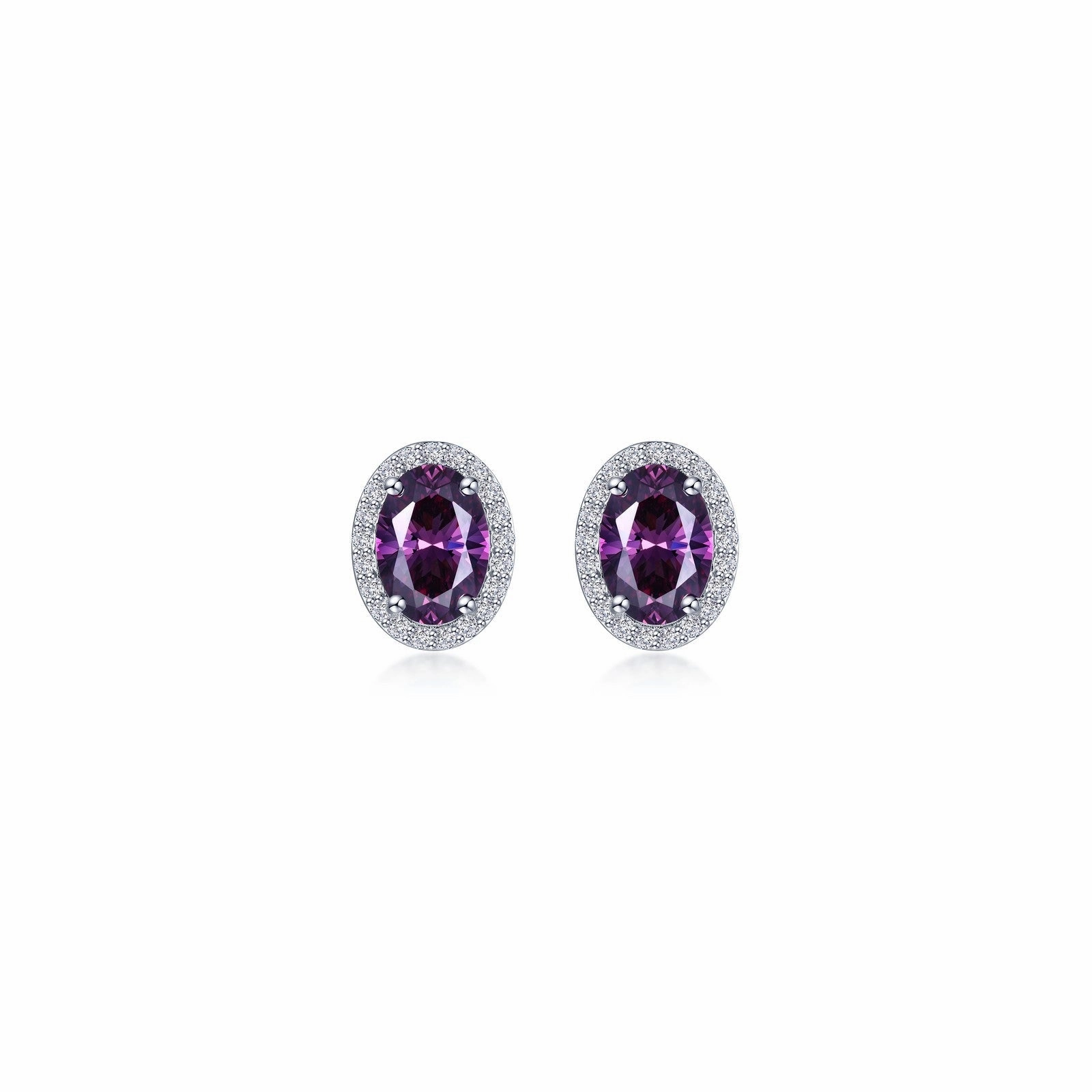 2.96 CTW Oval Halo Stud Earrings E0623BTP00