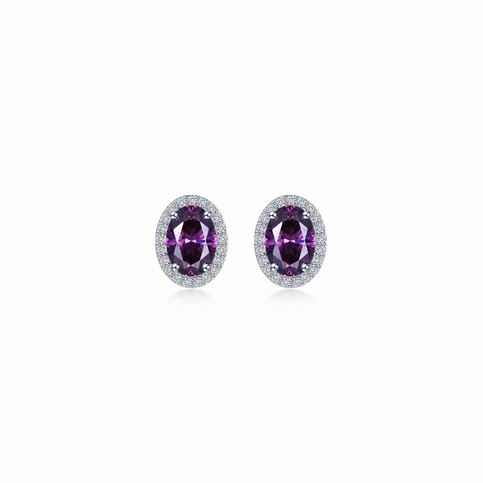 2.96 CTW Oval Halo Stud Earrings E0623CTG00