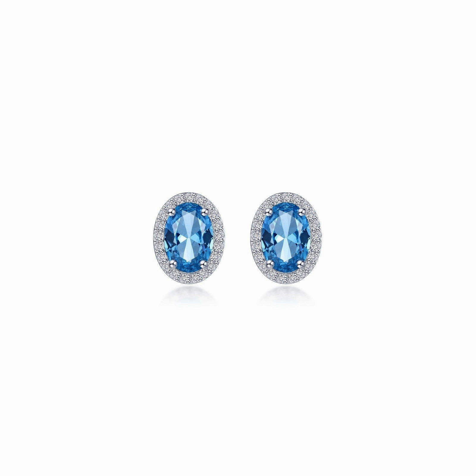 2.96 CTW Oval Halo Stud Earrings E0623CTG00