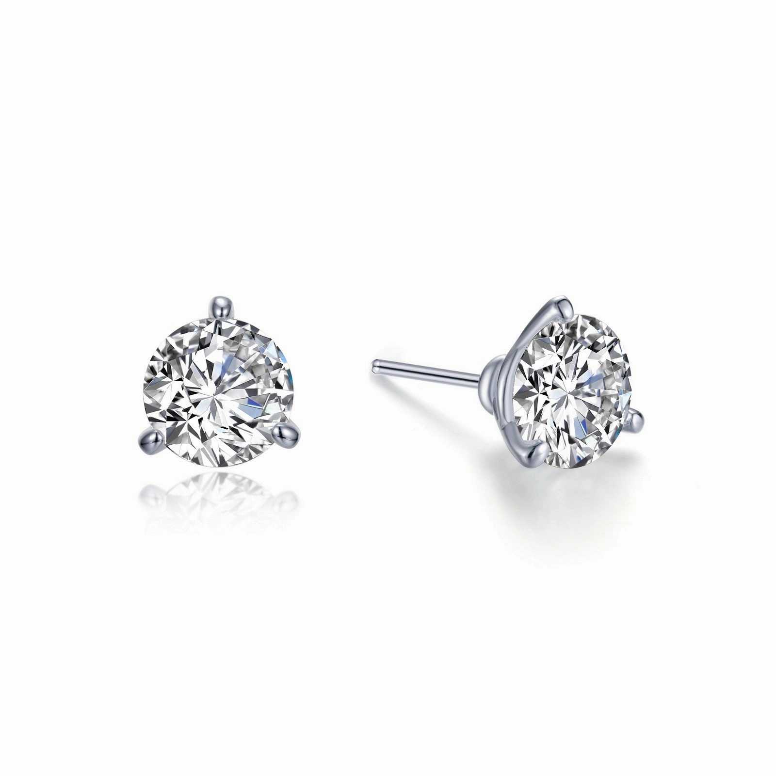 2 CTW 3 Prong Stud Earrings E0205CLP00
