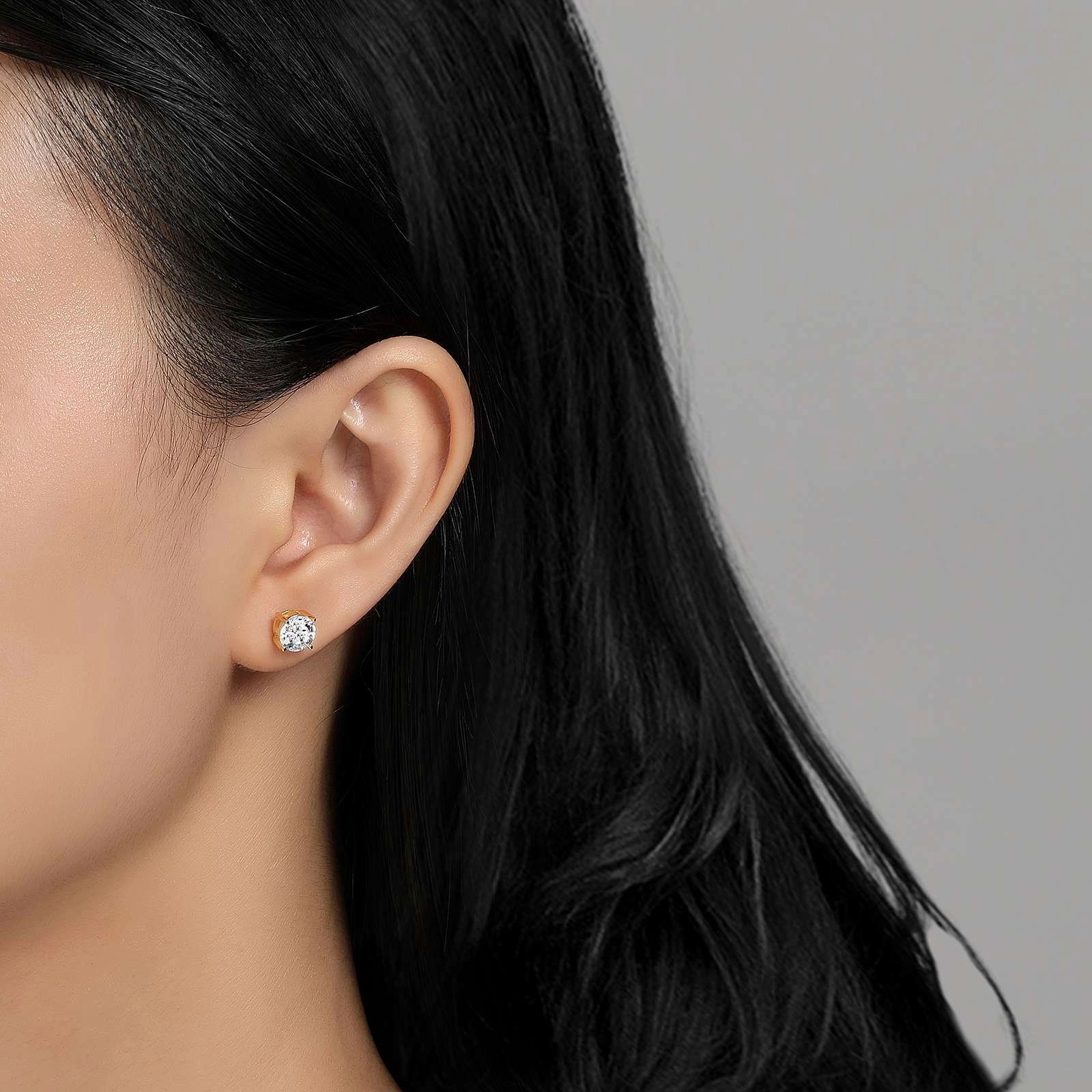 2 CTW 4 Prong Stud Earrings E0180CLG00