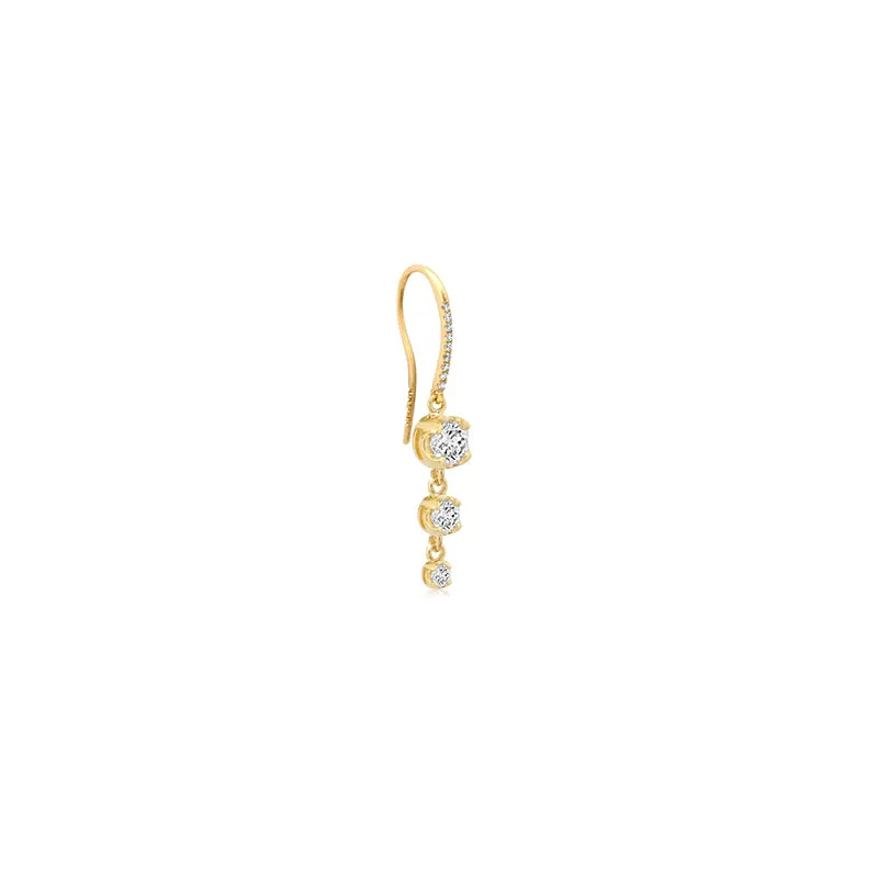 3 Graduated Illusion Set Diamond Earrings