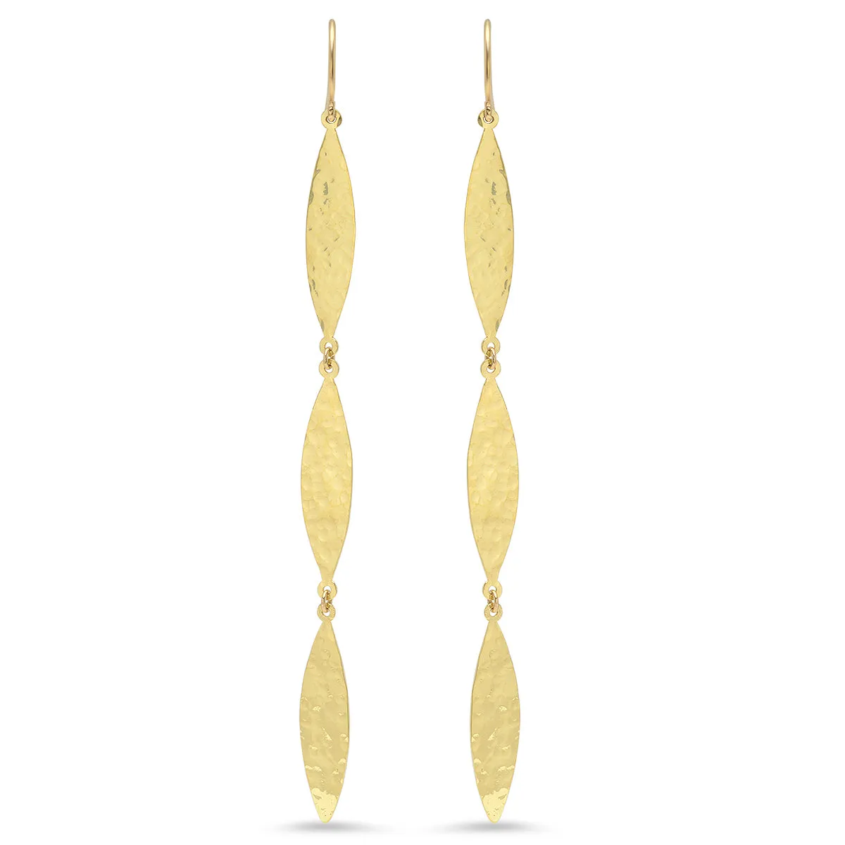 3 Hammered Marquise Earrings