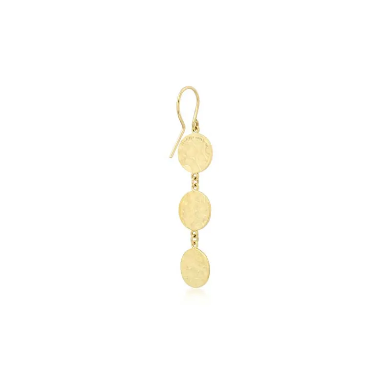 3 Mini Hammered Disc Earrings