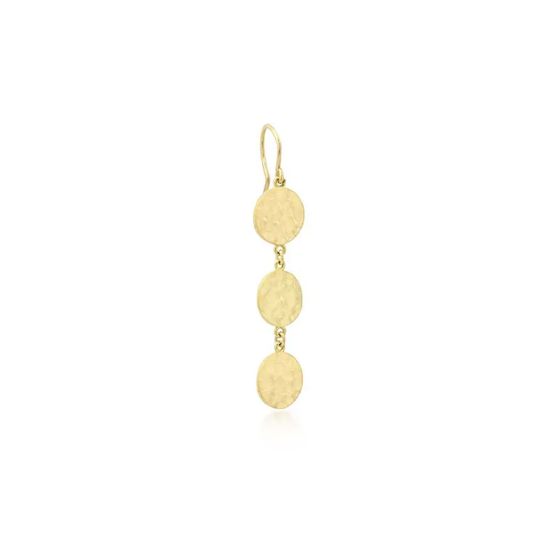 3 Mini Hammered Disc Earrings