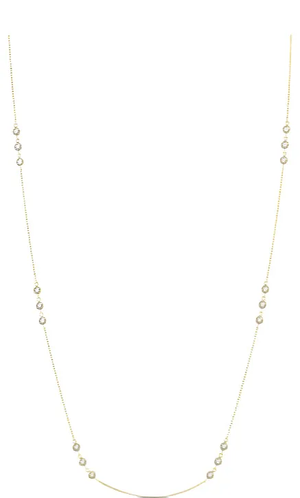 3 Stone Diamond Station Necklace
