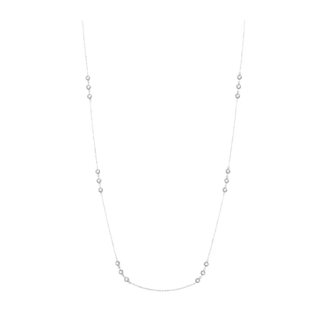 3 Stone Diamond Station Necklace