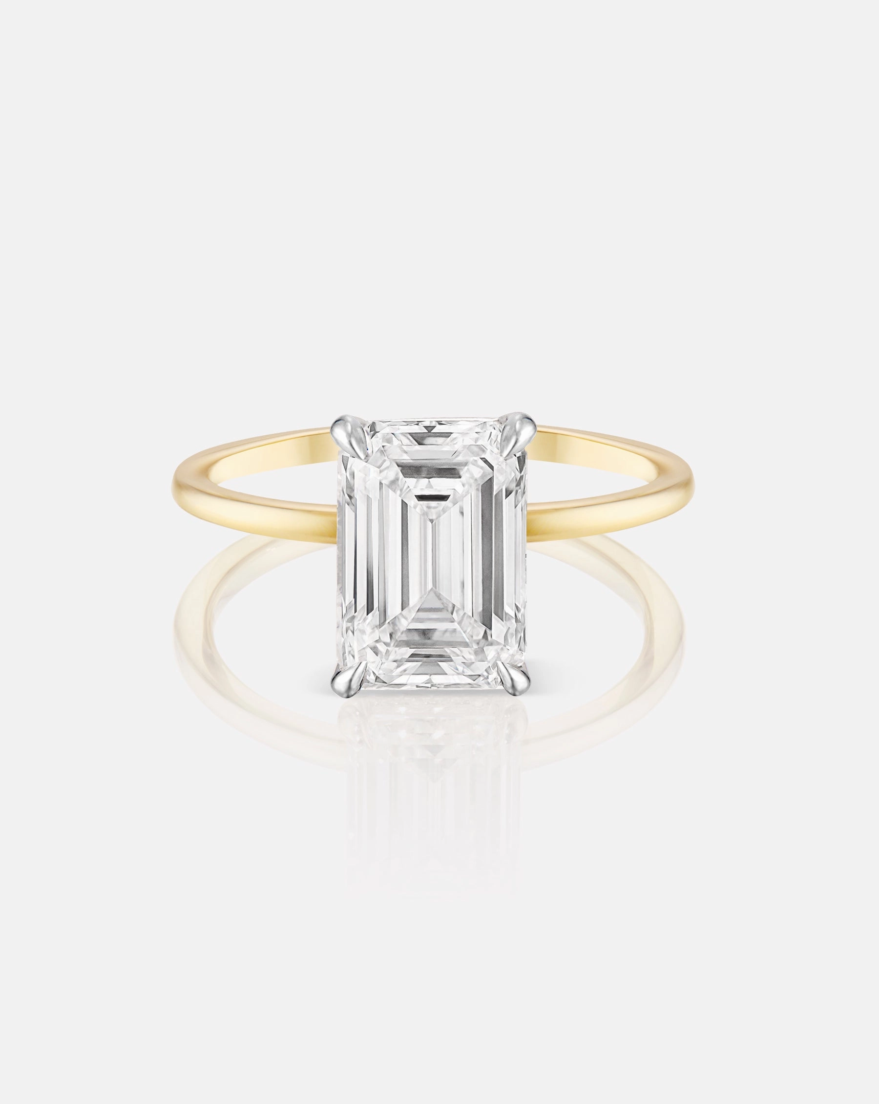 3.09 Emerald Lab Diamond in Whisper Thin Hidden Halo