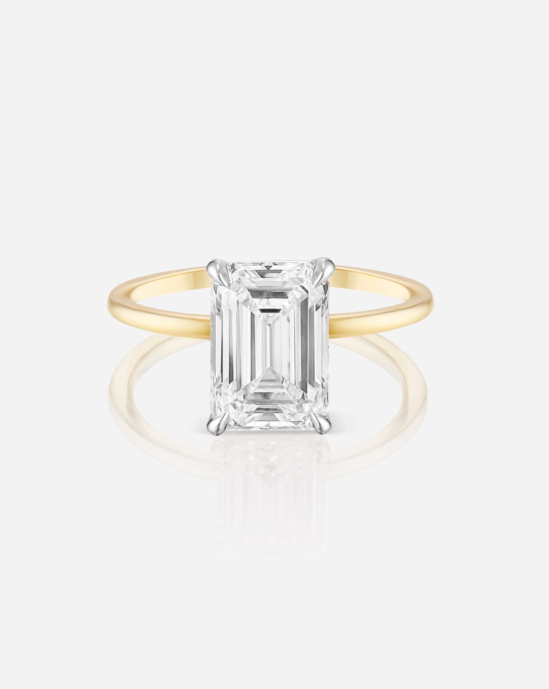 3.21 Emerald Lab Diamond in Whisper Thin Hidden Halo