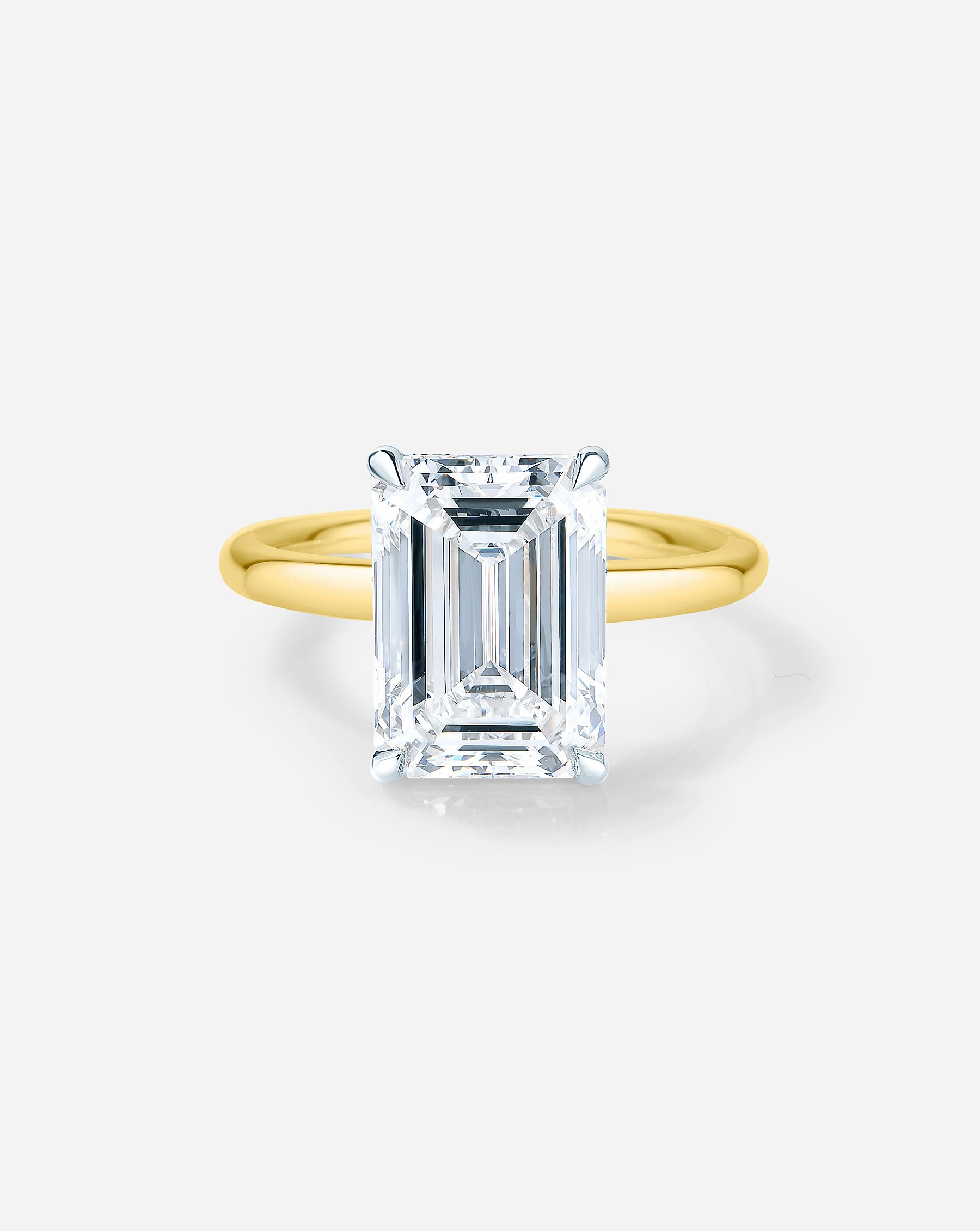3.42 Emerald Lab Diamond in Cloud Solitaire Hidden Halo