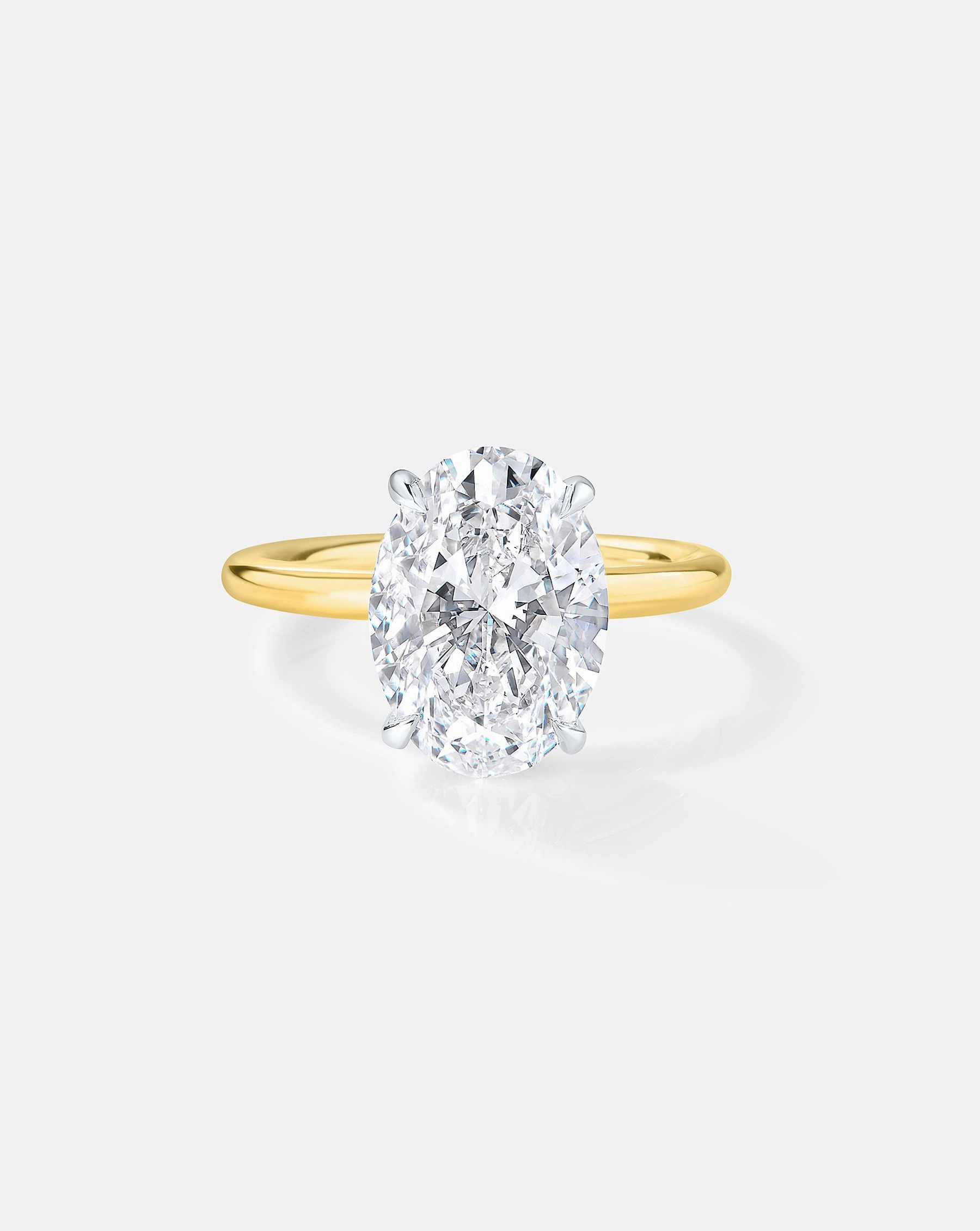 3.52 Oval Lab Diamond in Cloud Solitaire Hidden Halo