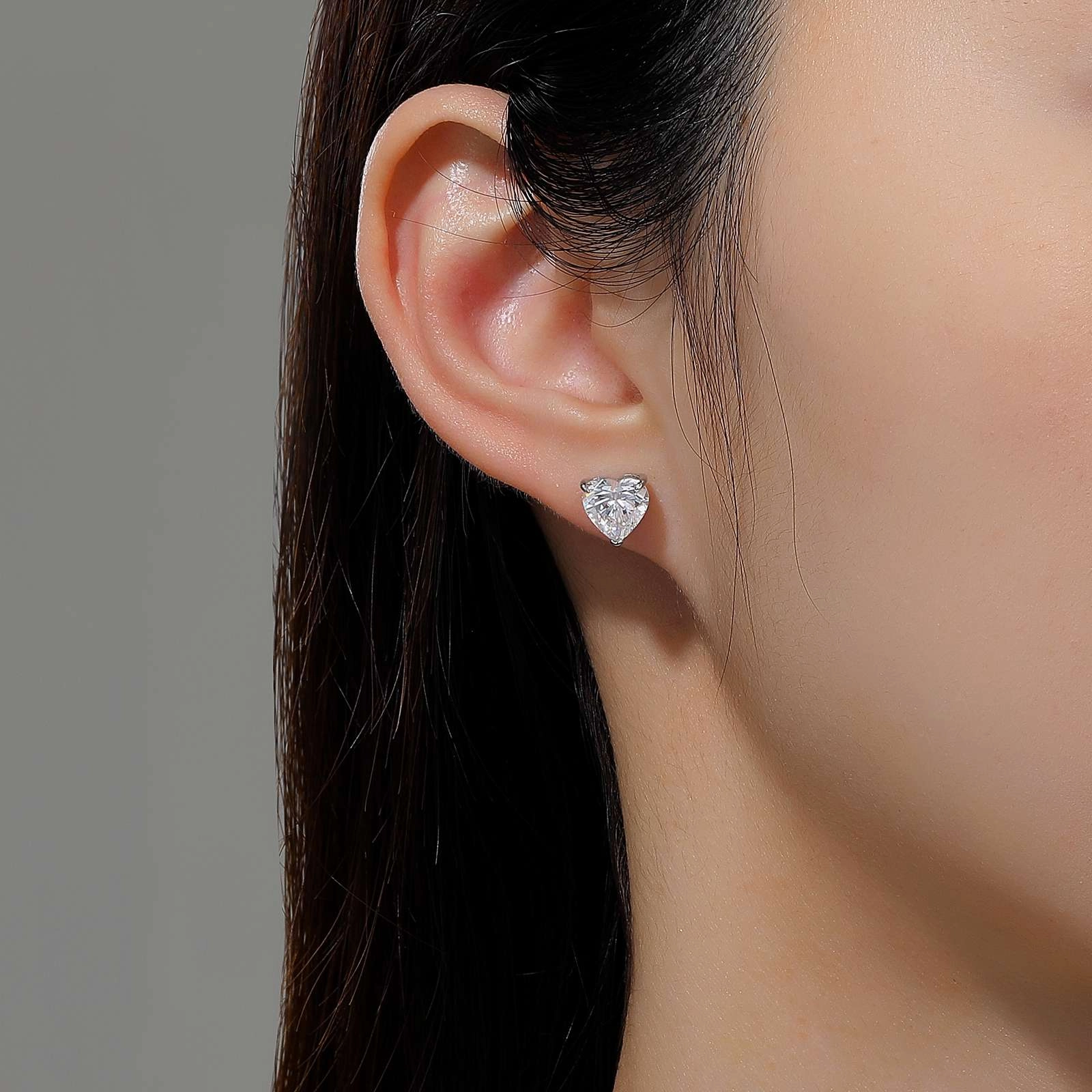 3.5 CTW Heart Solitaire Stud Earrings E0520CLG00