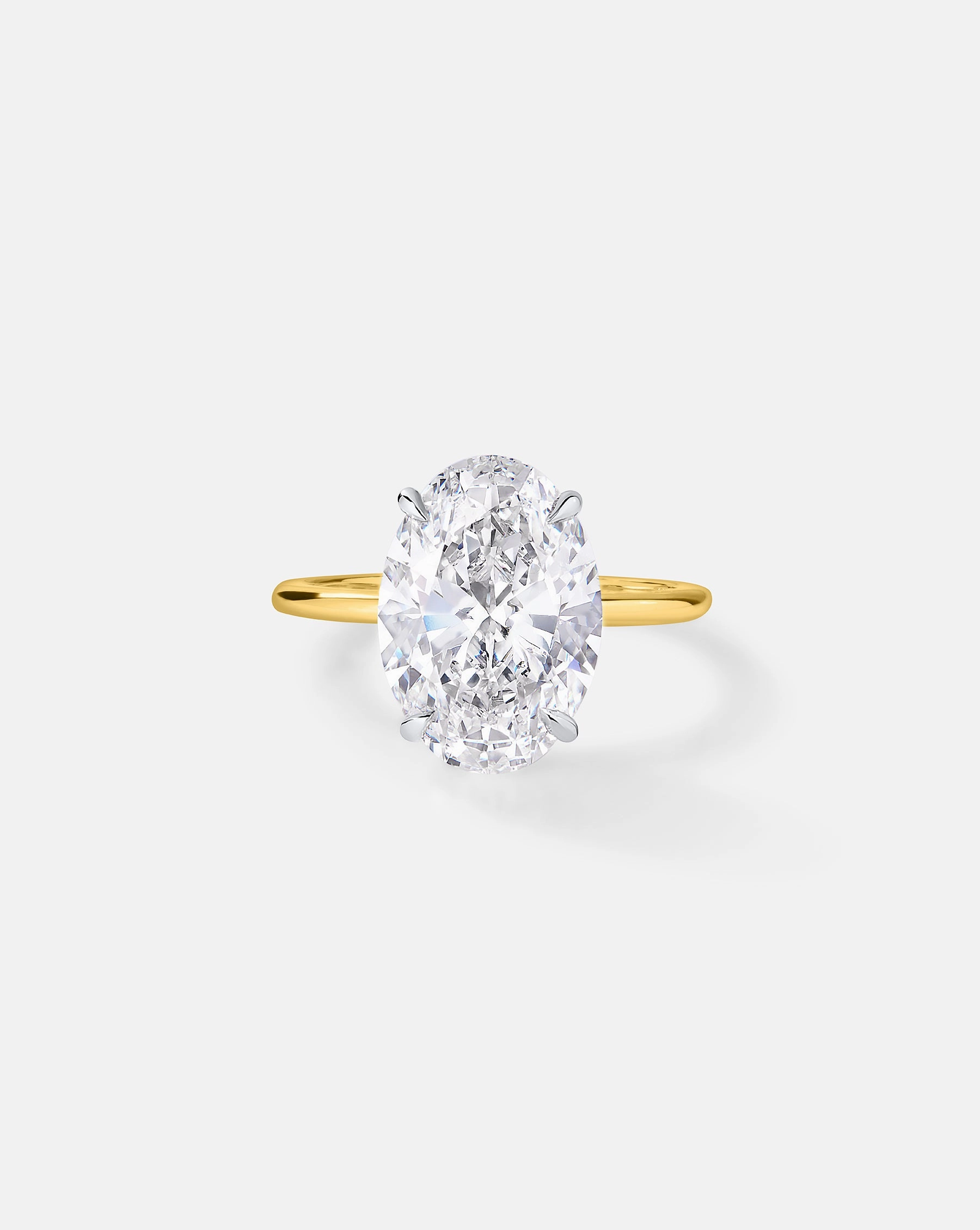 3.67 Oval Lab Diamond in Whisper Thin Hidden Halo