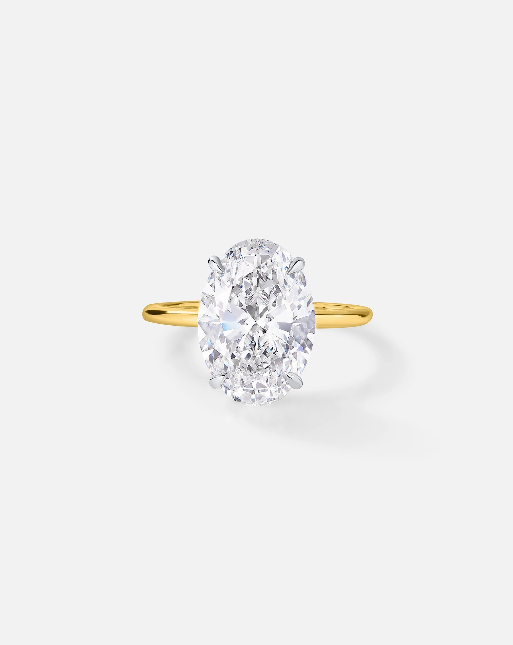 3.71 Oval Lab Diamond in Whisper Thin Hidden Halo