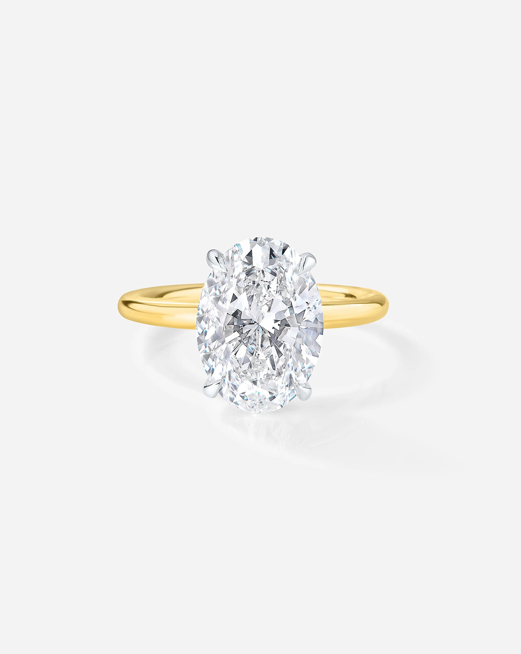 3.81 Oval Lab Diamond in Cloud Solitaire