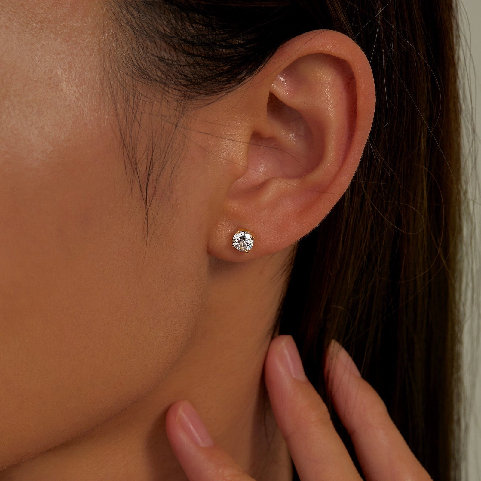 3 CTW 4 Prong Stud Earrings E0561CLG00