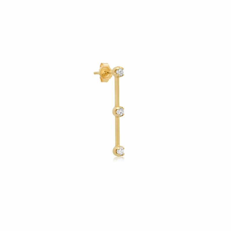 3 illusion Set Diamond Linear Studs