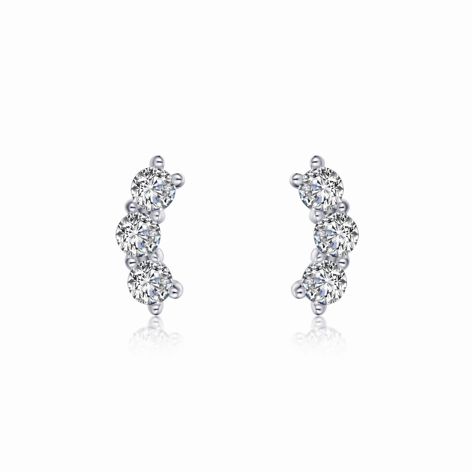 3-Stone Stud Earrings E0468CLP00
