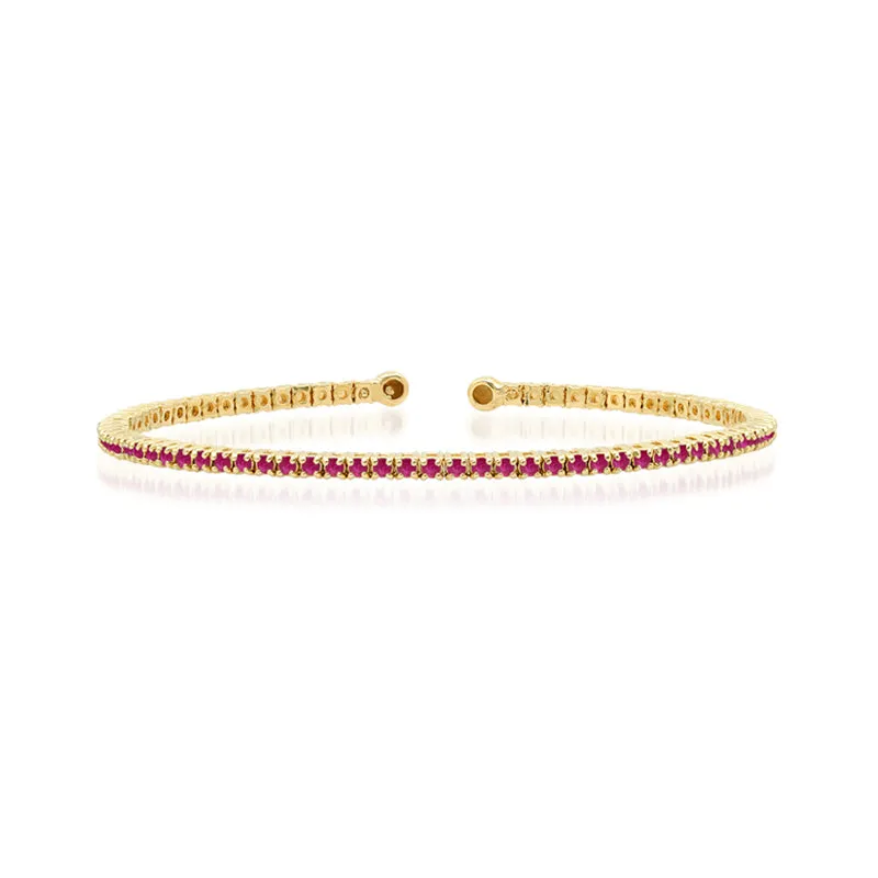 4-Prong Ruby Tennis Cuff