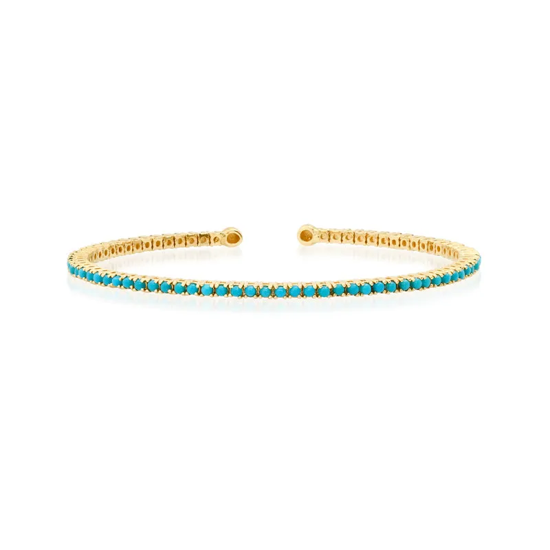 4-Prong Turquoise Tennis Cuff
