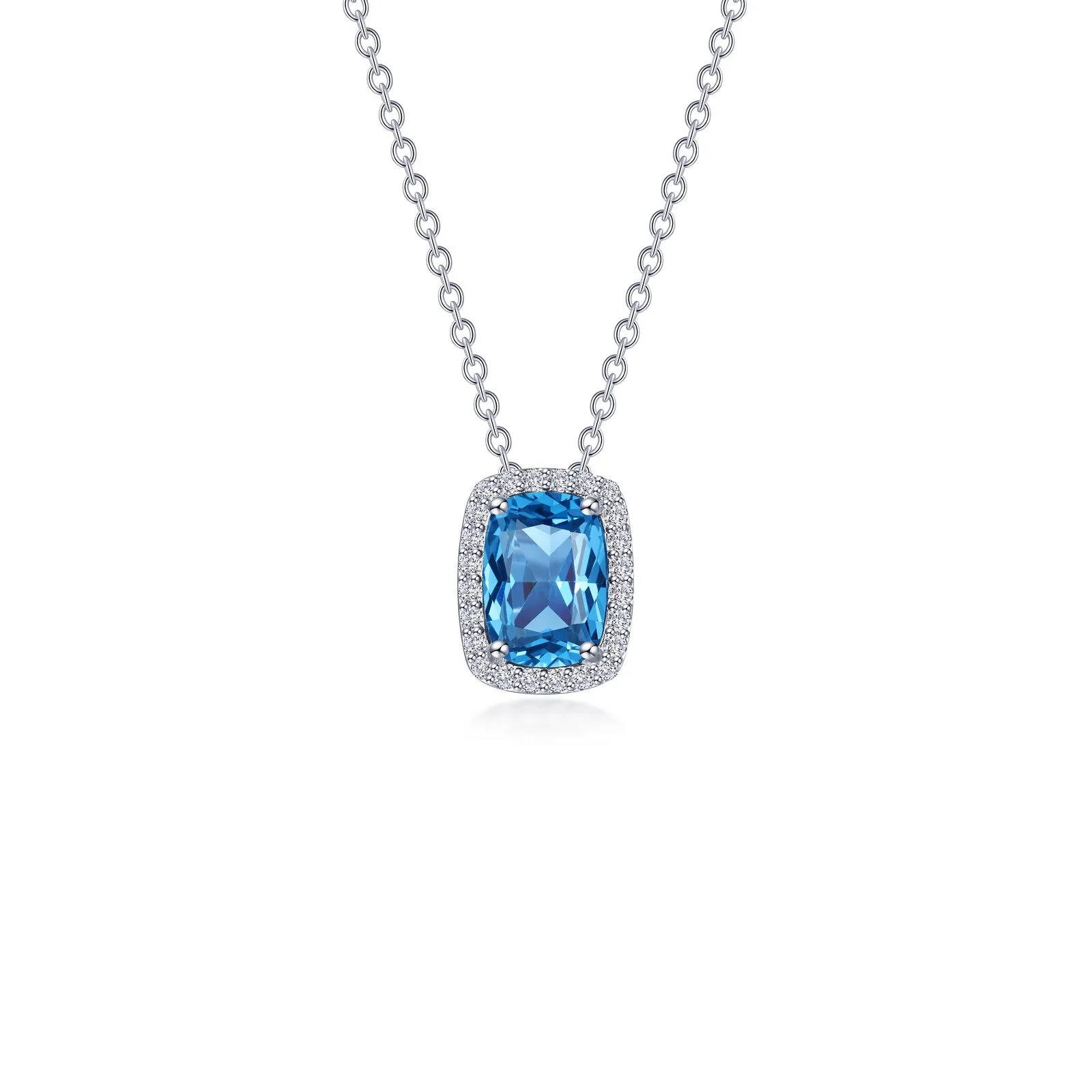 4.26 CTW Halo Cushion-Cut Necklace N0339AMP20