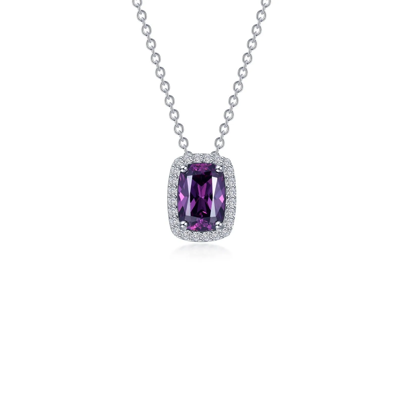 4.26 CTW Halo Cushion-Cut Necklace N0339AMP20