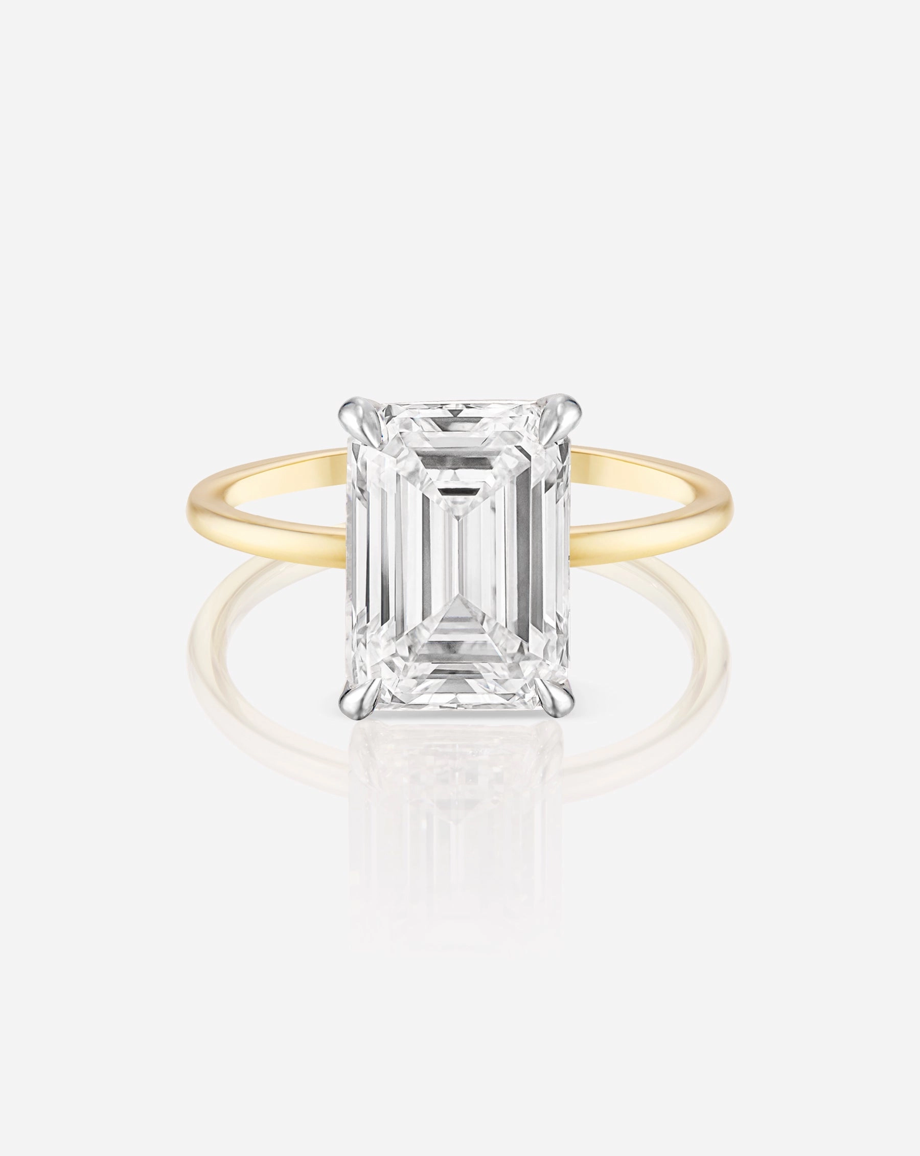 4.02 Emerald Lab Diamond in Whisper Thin Hidden Halo