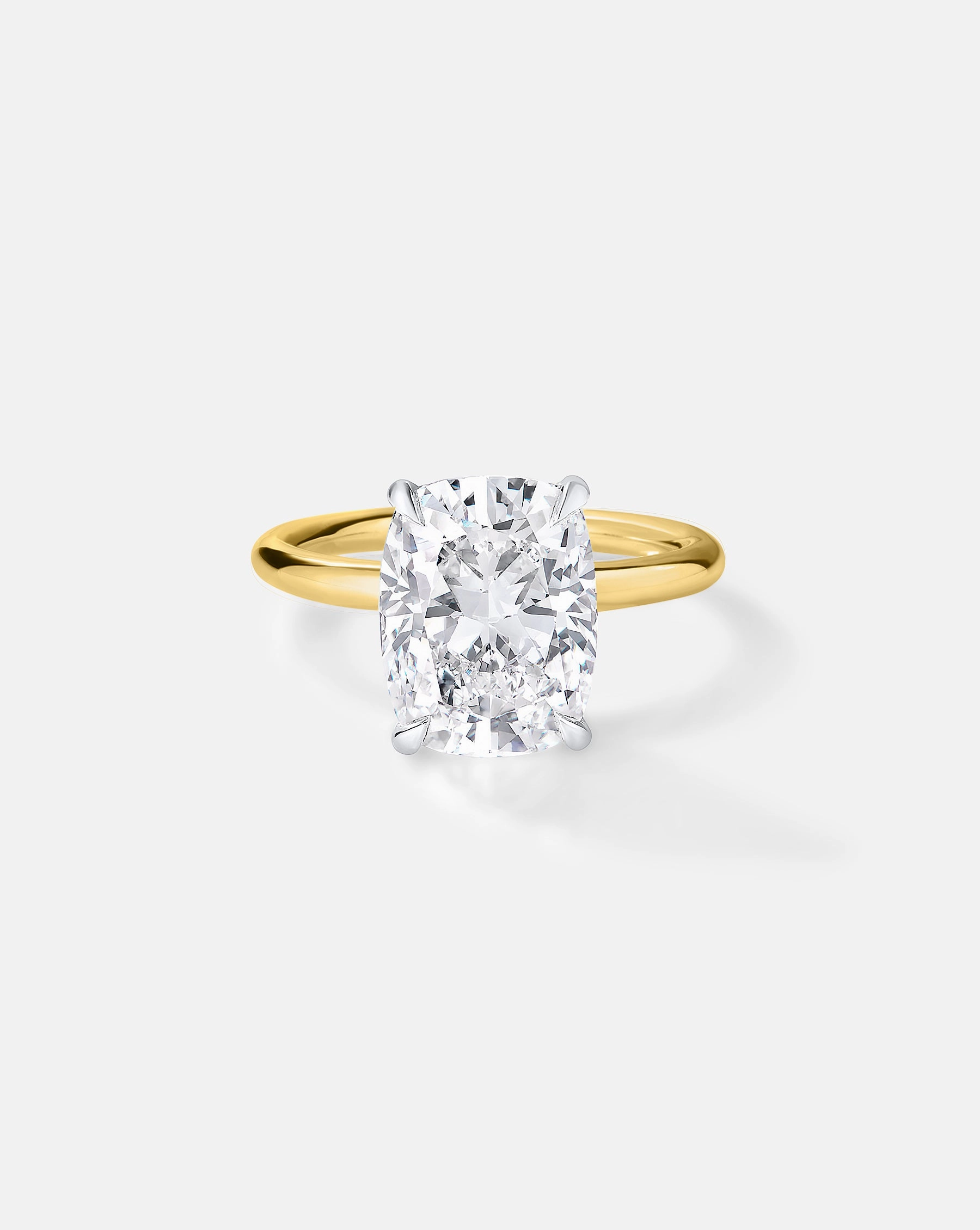 4.08 Cushion Lab Diamond in Cloud Solitaire