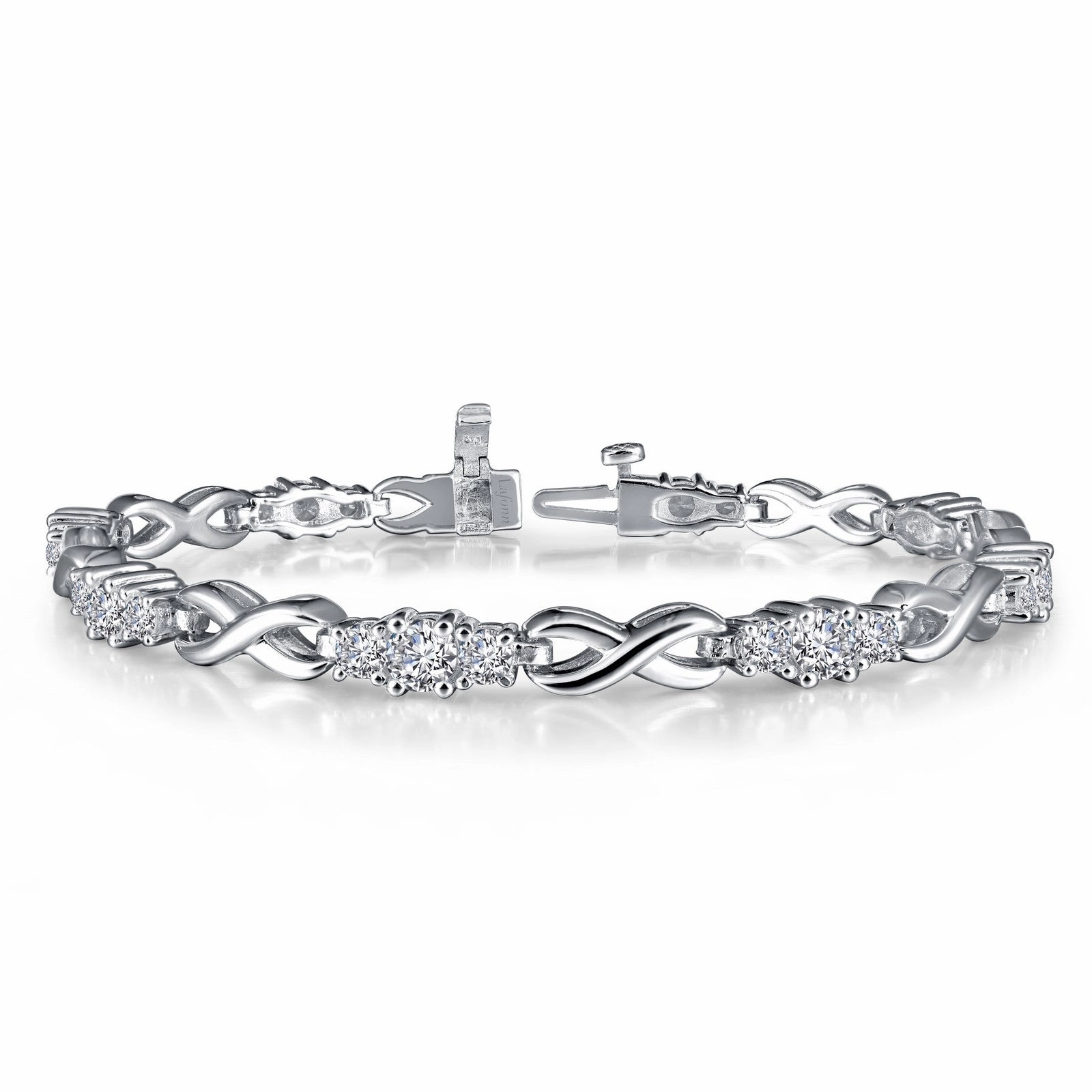 4.23 CTW 3-Stone Infinity Alternating Bracelet B0042CLP72