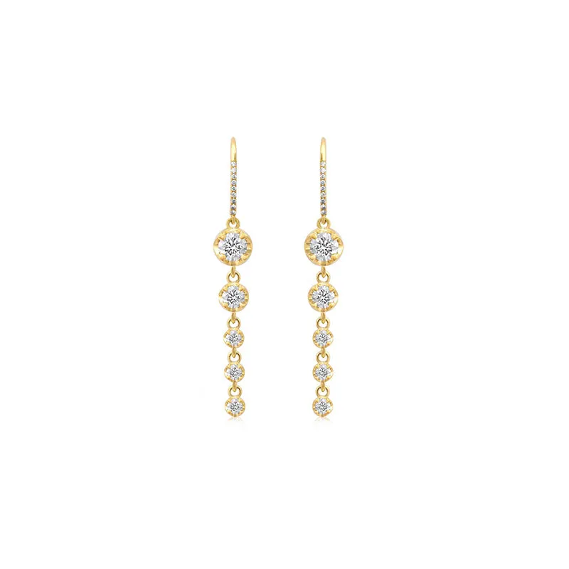 5 Graduated Illusion Set Diamond Earrings