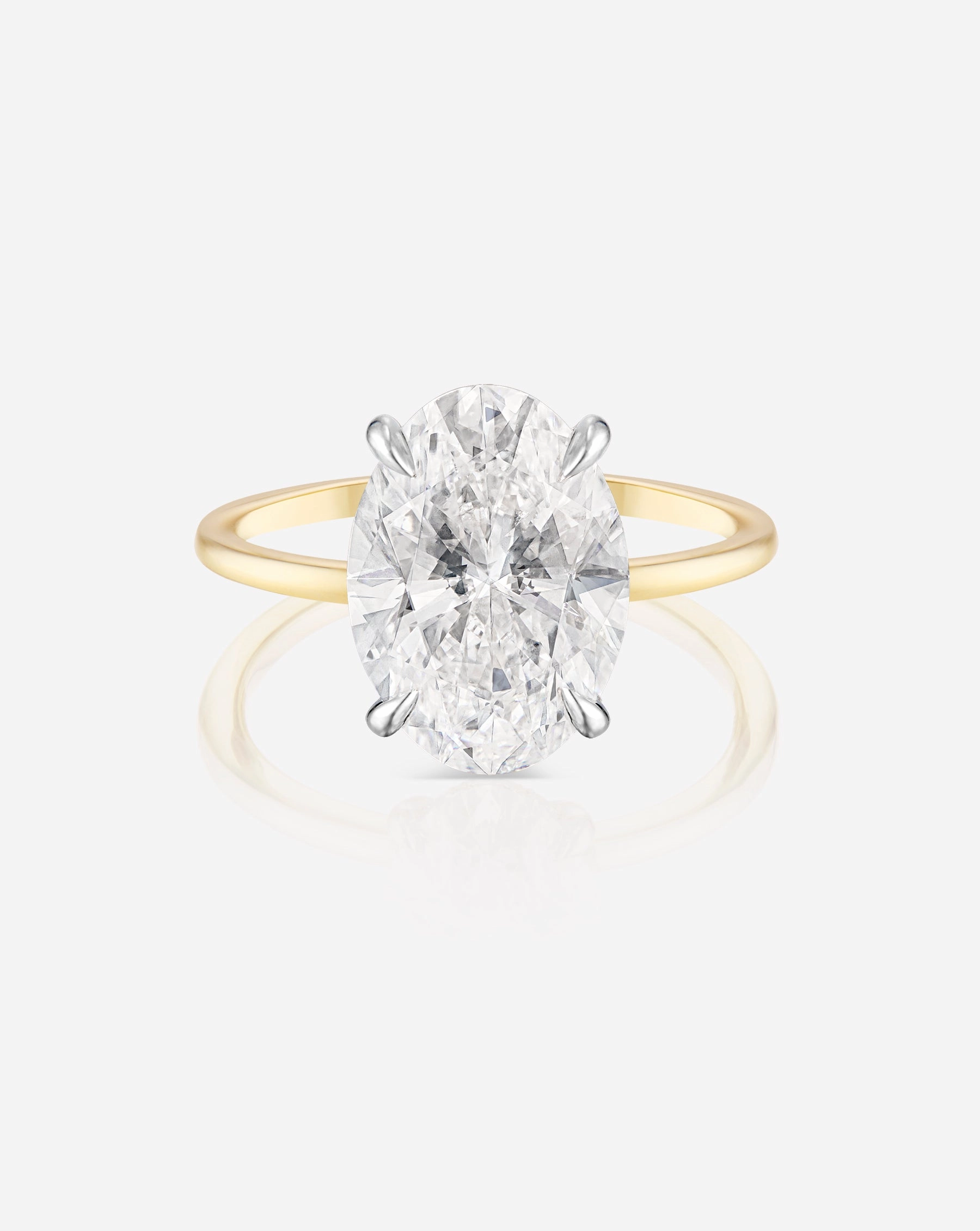 7.70 Oval Lab Diamond in Whisper Thin Hidden Halo