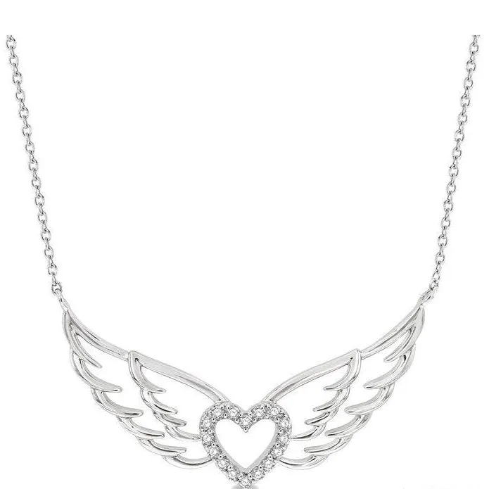 Angel Wings Heart Shape Diamond Necklace