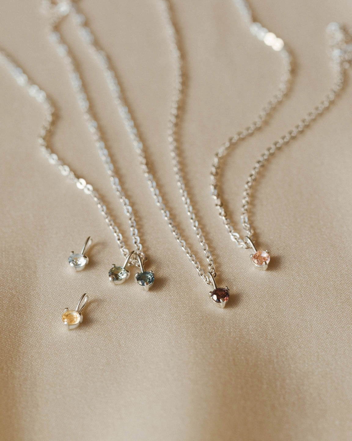 Aura Birthstone Charm Necklace