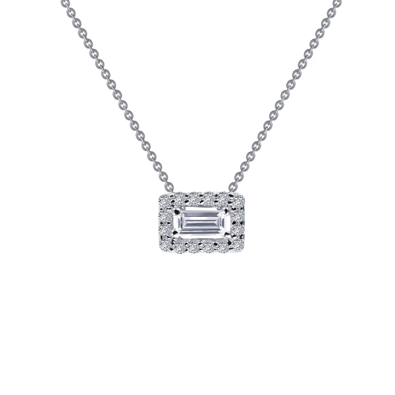 Baguette Halo Necklace N0105CLP18