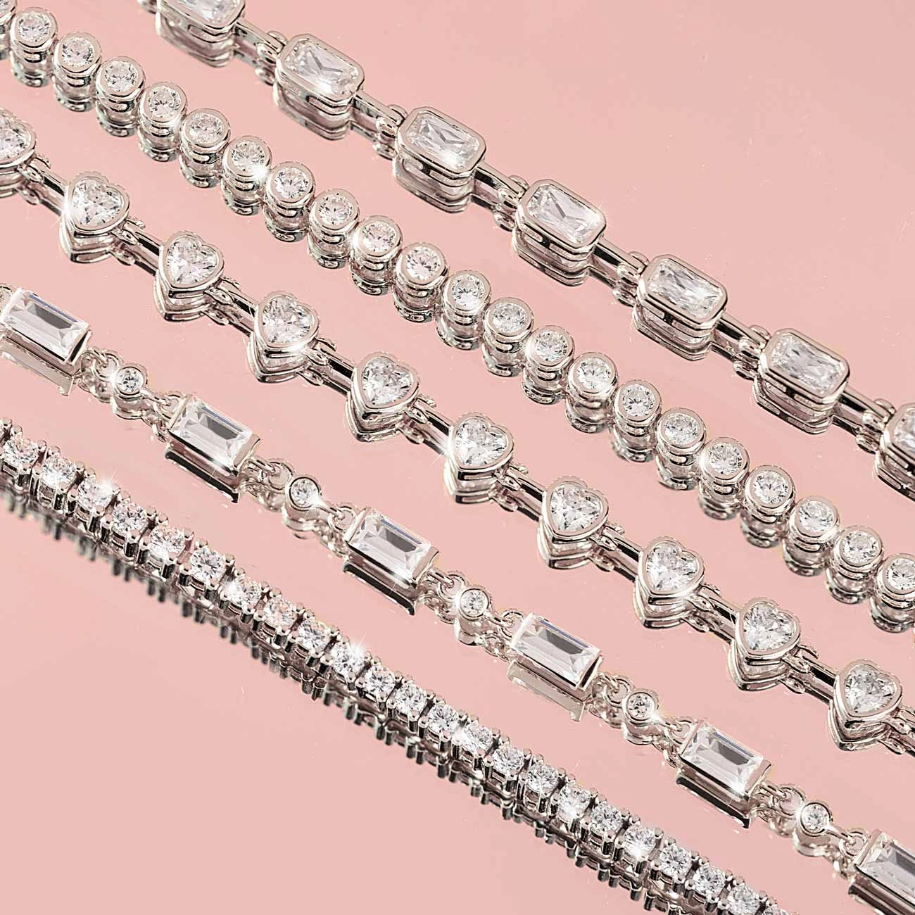 Baguette and Crystal Tennis Bracelet