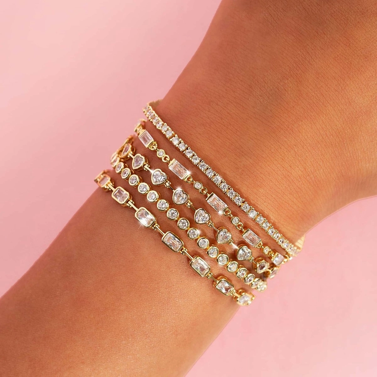 Baguette and Crystal Tennis Bracelet