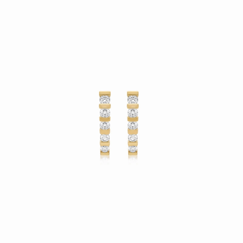 Bar and Diamond Edith Studs