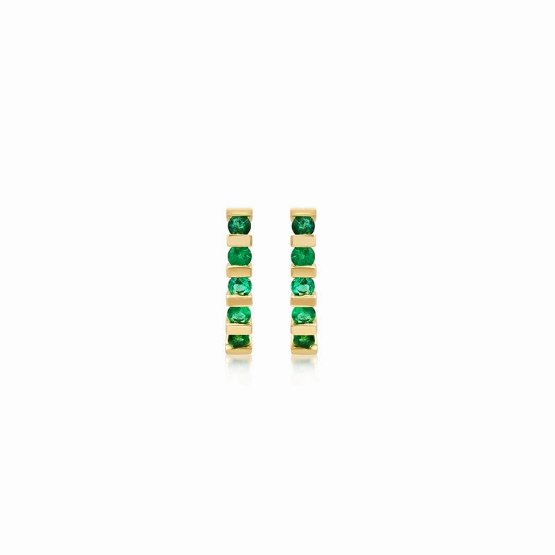 Bar and Emerald Edith Studs