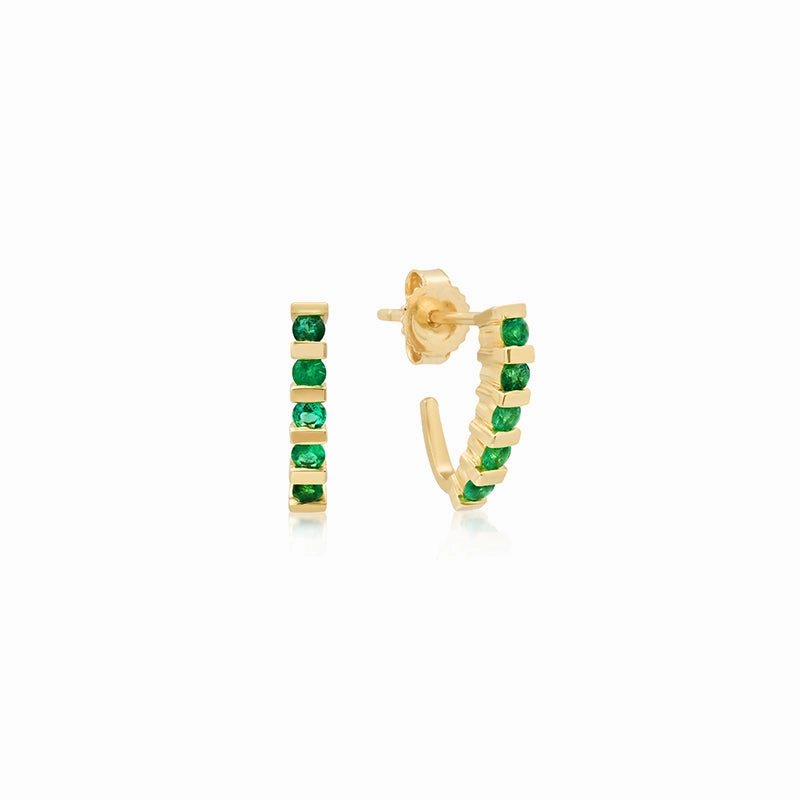 Bar and Emerald Edith Studs