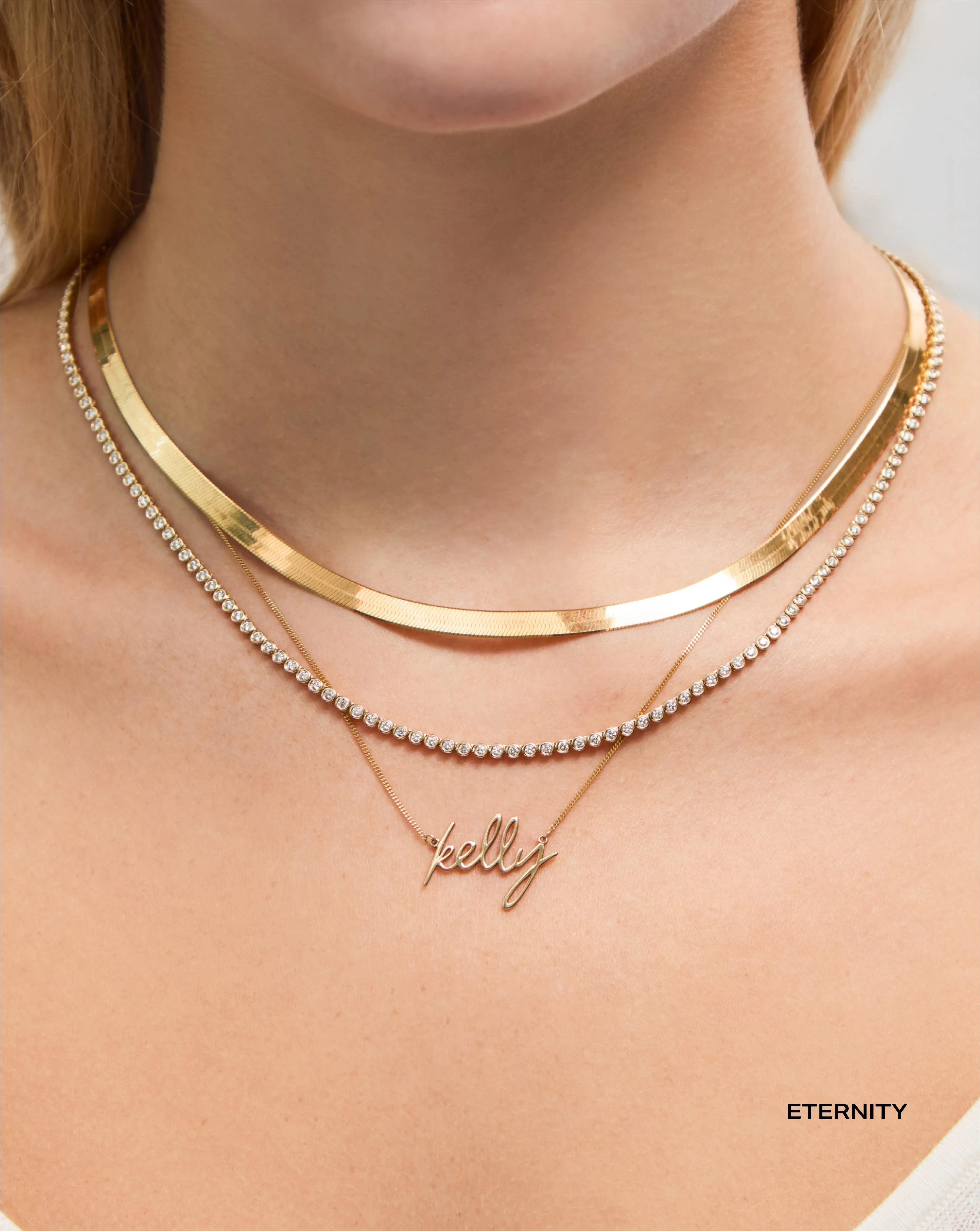 Bezel Mini Diamond Tennis Necklace