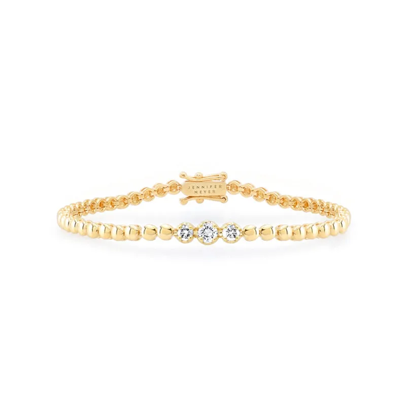 Bezel Tennis Bracelet with 3 Illusion Set Diamonds