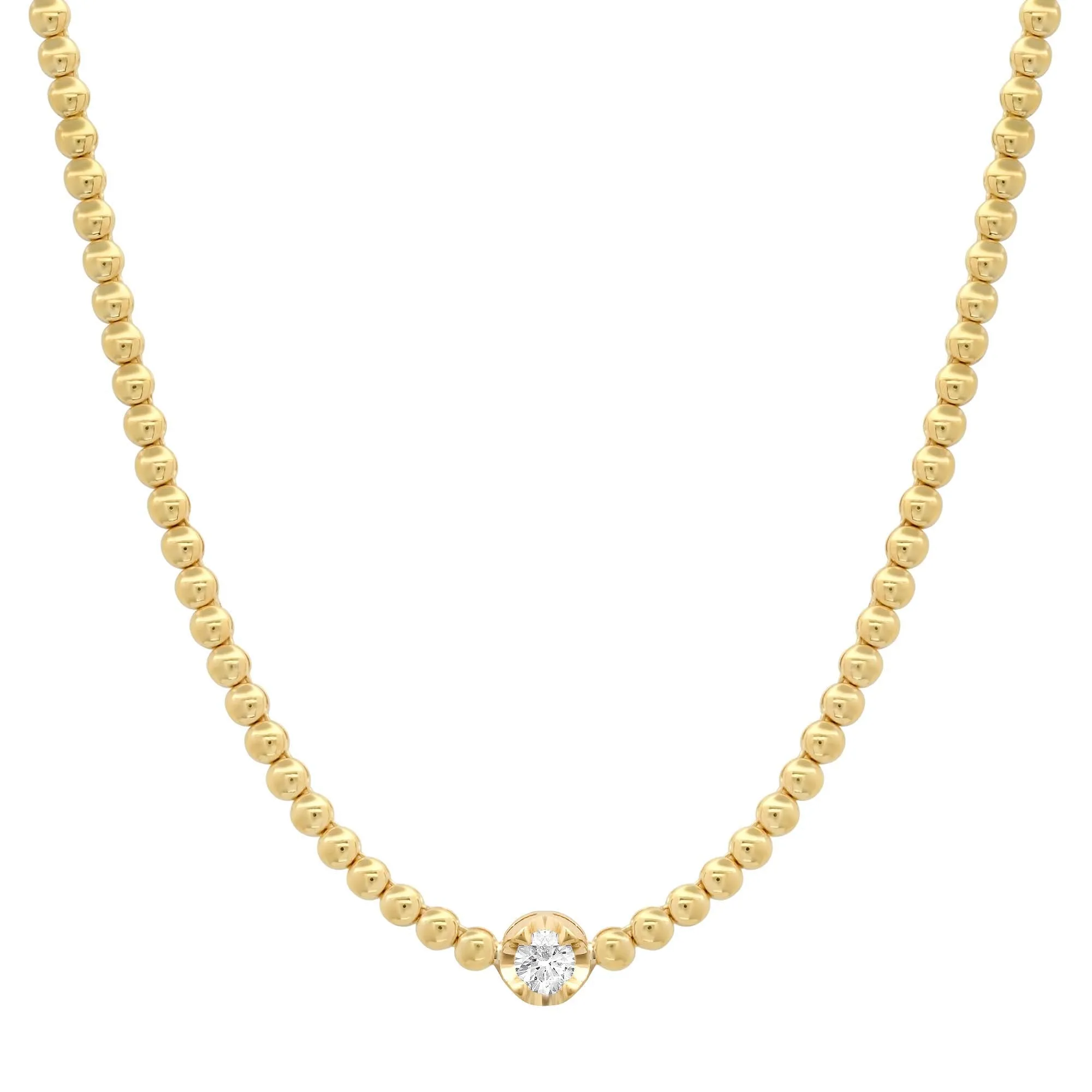 Bezel Tennis Necklace with Illusion Set Diamond Accent