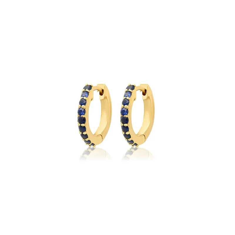Blue Sapphire Huggies