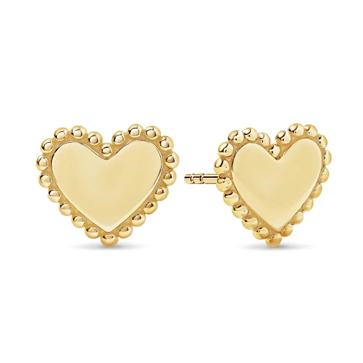 Bold Heart Beaded Studs