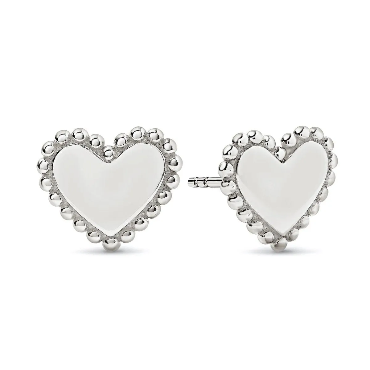 Bold Heart Beaded Studs