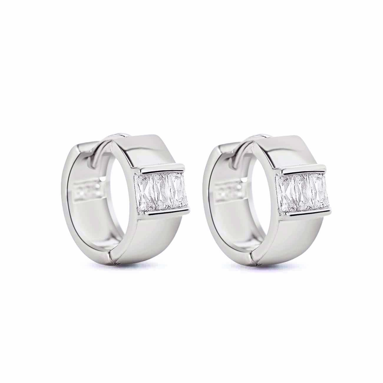 Bold Baguette Huggie Hoops