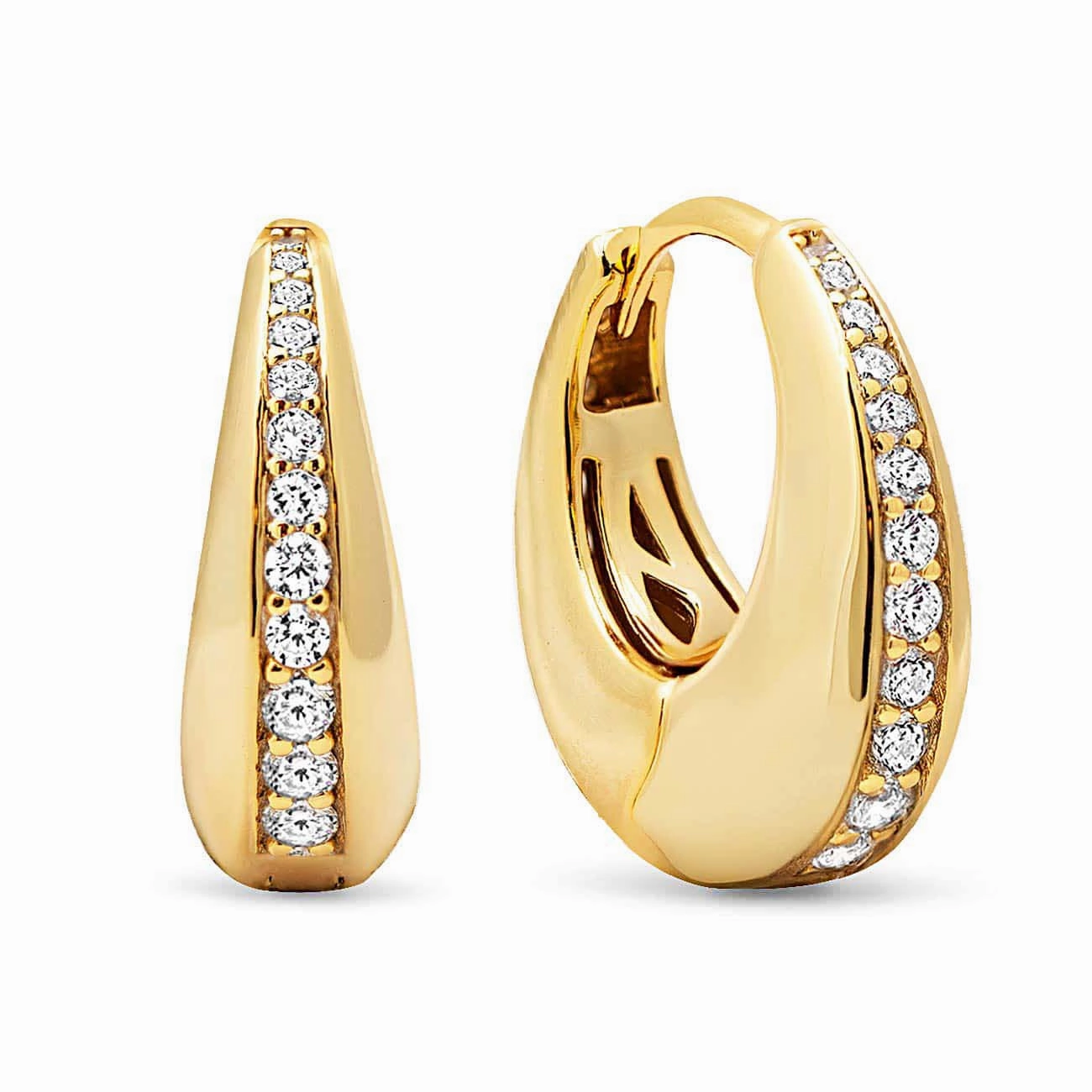 Bold Pav Inlay Hoops